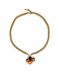 FUCHSIA by Izumi Tahara - Metallic Rose Single Czech Button Pendant Necklace - Lyst