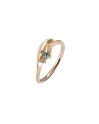 Daou Jewellery - Metallic Feather Aquamarine Ring - Lyst