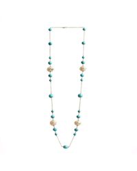 M's Gems by Mamta Valrani - Metallic Regal Hues Gold Chain With Turquoise And Enamel Beads - Lyst