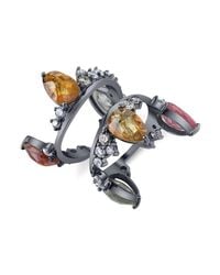 Bochic - Metallic Fancy Sapphire And Diamond Crown Ring - Lyst