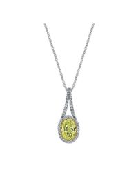 Harry Kotlar - Metallic Oval Diamond Solitaire Necklace - Lyst