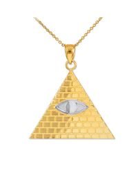 QP Jewellers - Metallic Egyptian Pyramid Eye Of Horus Pendant 9kt Two-tone Gold - Lyst