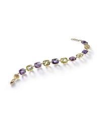 BCOUTURE - Multicolor Lime Quartz And Purple Amethyst Line Bracelet - Lyst