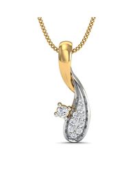 Diamoire Jewels - Metallic Hand-hammered Ribbon 10kt Yellow Gold Pendant With Diamonds Inspired By Nature - Lyst