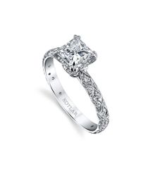 Harry Kotlar - Metallic Princess Cut Criss Cross Artisan Pave Ring - Lyst