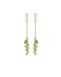 Madstone Design - Metallic Melting Ice Peridot Bar Drop Earrings - Lyst