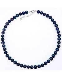 Lily Blanche - Blue Classic Pearl Necklace - Midnight - Lyst