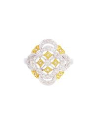 Alexis Danielle Jewelry - Metallic Designer 14kt White And Yellow Gold Diamonds Ring - Lyst