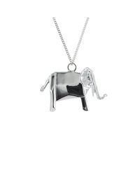 Origami Jewellery - Metallic Elephant Silver Necklace - Lyst