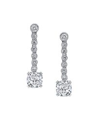 Harry Kotlar - Metallic Kotlar Cushion With Round Bezel Drop Earrings - Lyst