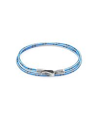 Anchor & Crew - Multicolor Blue Dash Liverpool Silver And Rope Bracelet for Men - Lyst