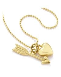 Vicky Davies - Multicolor Sterling Silver & 18kt Gold Heart & Arrow Pendant Necklace - Lyst