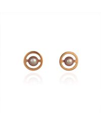 Cara Tonkin - Multicolor Rose Gold Orbit Saturn Stud Earrings - Lyst