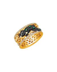 Chekotin Jewellery - Multicolor Earth Element Lizard Ring With 120 Diamonds - Lyst