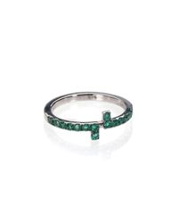 Polina Sapouna Ellis - Multicolor Antithesis Chevalier White Gold Ring On Emeralds - Lyst
