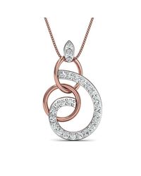 Diamoire Jewels - Metallic Hand-carved 10kt Rose Gold Pave Diamond Pendant - Lyst