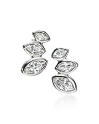 Fiorelli - Metallic Clear Cz Marquise Cluster Stud Earrings - Lyst