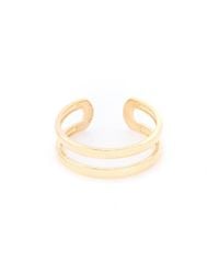 VOA Fine Jewellery - Metallic Yellow Gold Plated Double Cuff Ring - Lyst