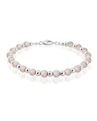 Lavan - Metallic Silver Opal Bead Bracelet - Lyst