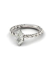 5Ine Jewels - Metallic Knot Rope Solitaire Marquise Cut Diamond Engagement Ring - Lyst