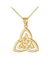 QP Jewellers - Metallic Triquetra Trinity Knot Celtic Pendant Necklace 9kt Gold - Lyst