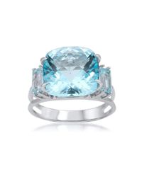 Drukker Designs - Sterling Silver Blue Topaz Baguette Cocktail Ring - Lyst