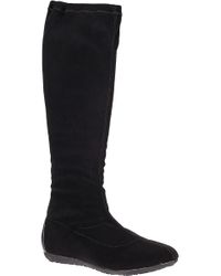 Chelsea Crew | Black Lizard-Print Suede Knee-High Boots | Lyst