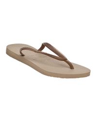 Havaianas - Metallic Slim Flip Flop Sand Gold - Lyst