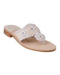 Jack Rogers - Palm Beach Thong Sandal White/bone Leather - Lyst