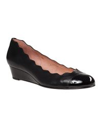 French Sole - Miles Wedge Pump Black Leather - Lyst