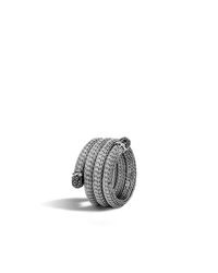 John Hardy | Classic Chain Coil Ring With Black Sapphire | Lyst