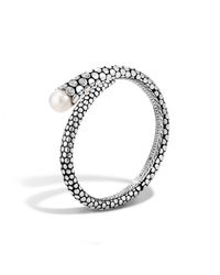 John Hardy | White Kick Cuff With Pearl And Diamonds | Lyst
