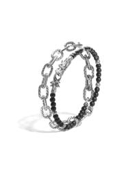 John Hardy | Naga Wrap Bracelet With Black Chalcedony for Men | Lyst