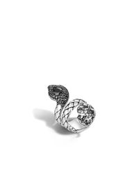 John Hardy | Multicolor Cobra Coil Ring With Black Chalcedony And Diamonds | Lyst