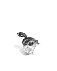 John Hardy | Metallic Cobra Ring With Black Chalcedony And Diamonds | Lyst