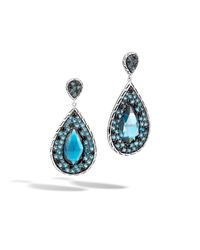 John Hardy | Classic Chain Drop Earring With London Blue Topaz | Lyst