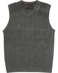 Jos. A. Bank Gray Reserve Collection Cashmere V-neck Sweater Vest for men