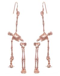 Vivienne Westwood - Skeleton Earrings Pink Gold - Lyst