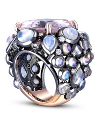 Nina Runsdorf - Multicolor Morganite Moonstone Ring - Lyst