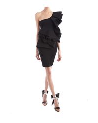 Alexandre Vauthier - Off The Shoulder Black Ruffle Dress - Lyst