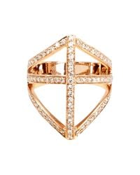Campbell - Metallic Diamond Shield Ring - Lyst