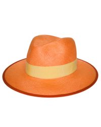 D'Estree - Orange Sadie Fedora Straw Hat - Lyst