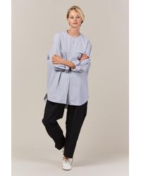Studio Nicholson Gray Collarless Shirt Triple Grey