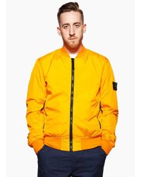 Stone Island - Yellow Light Overcoat for Men - Lyst