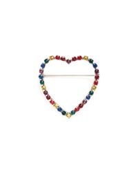 Marc Jacobs | Blue Glass Crystal Pavé Open Heart Pin | Lyst