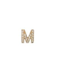 Loquet London | Metallic Diamond 18k Yellow Gold Letter Charm - M | Lyst