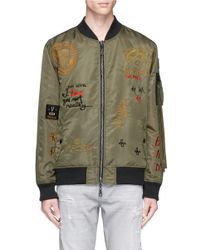 Haculla | Green 'bombs Over Brooklyn' Reversible Slogan Embroidered Bomber Jacket for Men | Lyst