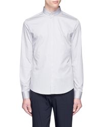 Wooyoungmi | Gray Mandarin Collar Twill Shirt for Men | Lyst