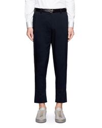 Wooyoungmi | Blue Stripe Webbing Belt Piped Seam Taffeta Pants for Men | Lyst