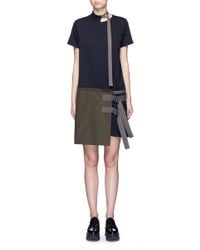 Sacai | Blue Buckle Strap Twill Apron T-shirt Dress | Lyst